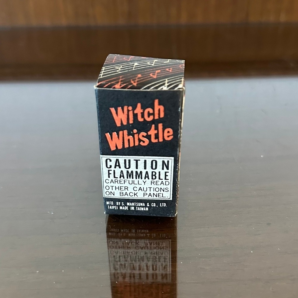 Vintage Witch Whistle Empty Box Halloween Decor S. Mantsuna Co Taiwan Miniature